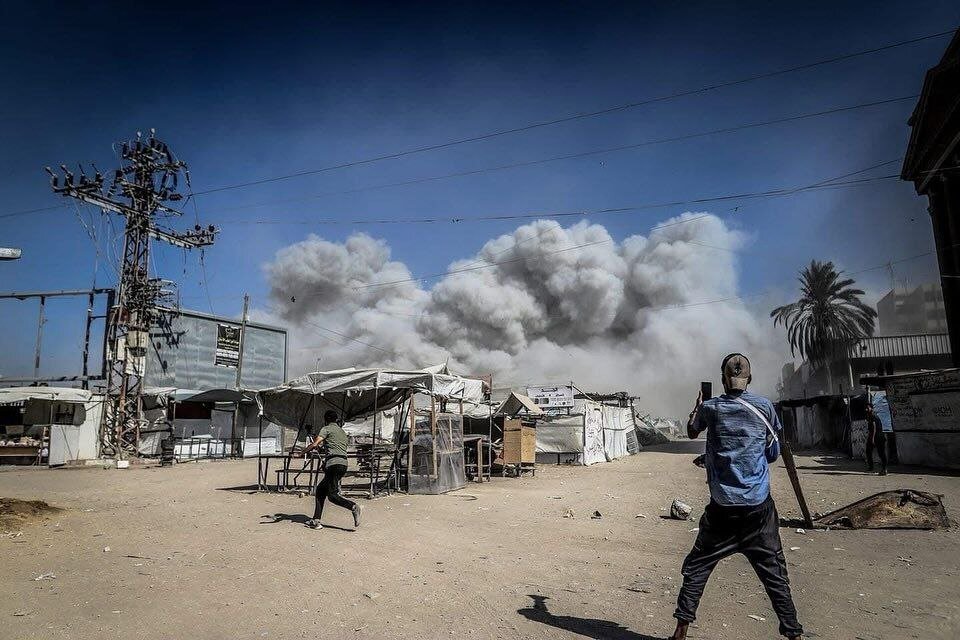 تصاویر وحشتناک از تخریب برج الرؤیا در نزدیکی دانشگاه الازهر غزه | تصاویر