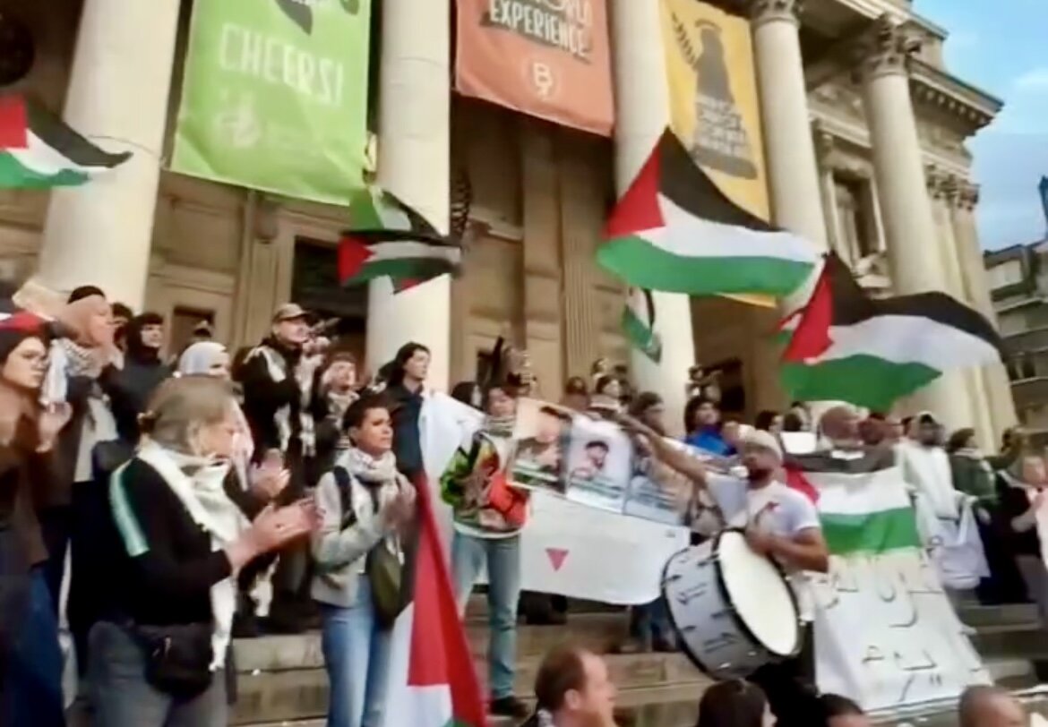 تصاویر تظاهرات پرشور یک کشور اروپایی در حمایت از فلسطین 
