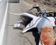 (۱۶+) ۶ کشته در تصادف شاخ به شاخ پژو پارس با تریلی + فیلم