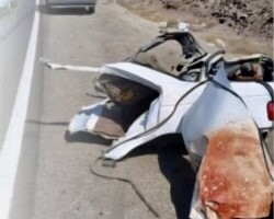 (۱۶+) ۶ کشته در تصادف شاخ به شاخ پژو پارس با تریلی + فیلم