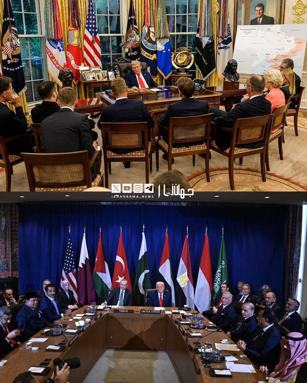 تفاوت نشست ترامپ با سران عرب و اروپایی را ببینید | تصاویر