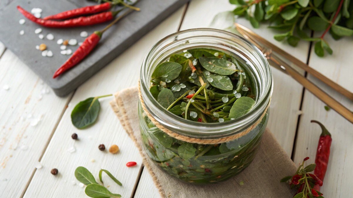 طرز تهیه ترشی خرفه