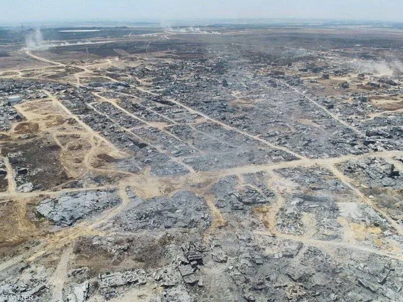 شهری در شمال غزه که کاملا محو شد | فیلم و عکس