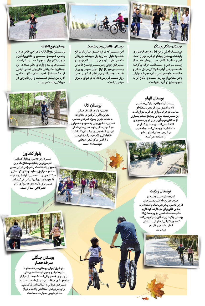 معرفی ۸ مسیر منتخب برای دوچرخهسواری در تهران