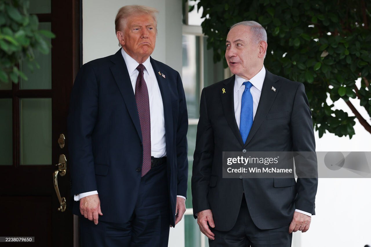 نگاههای خاص نتانیاهو به ترامپ در ورودی کاخ سفید+ عکس