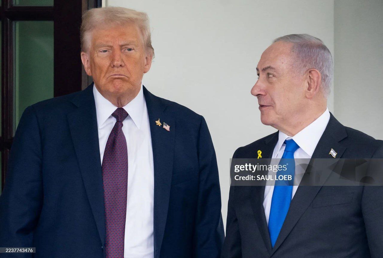 نگاههای خاص نتانیاهو به ترامپ در ورودی کاخ سفید+ عکس