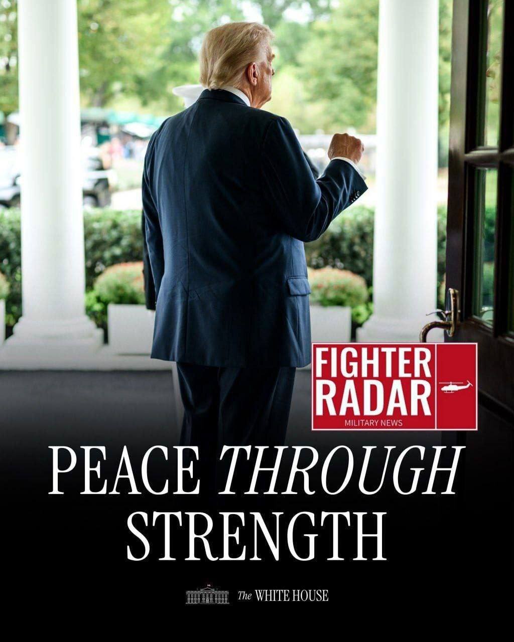 پوستر جدید کاخ سفید با پیام صلح از طریق قدرت | عکس