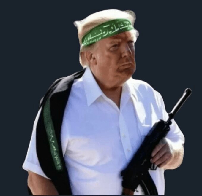 ترامپ با اسلحه و سربند سبز حماس + تصاویر | ماجرا چیست؟