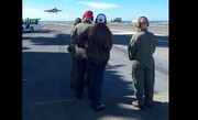 لحظه فرود یک جت جنگنده اف-۳۵ در چند متری دونالد ترامپ + ویدئو
