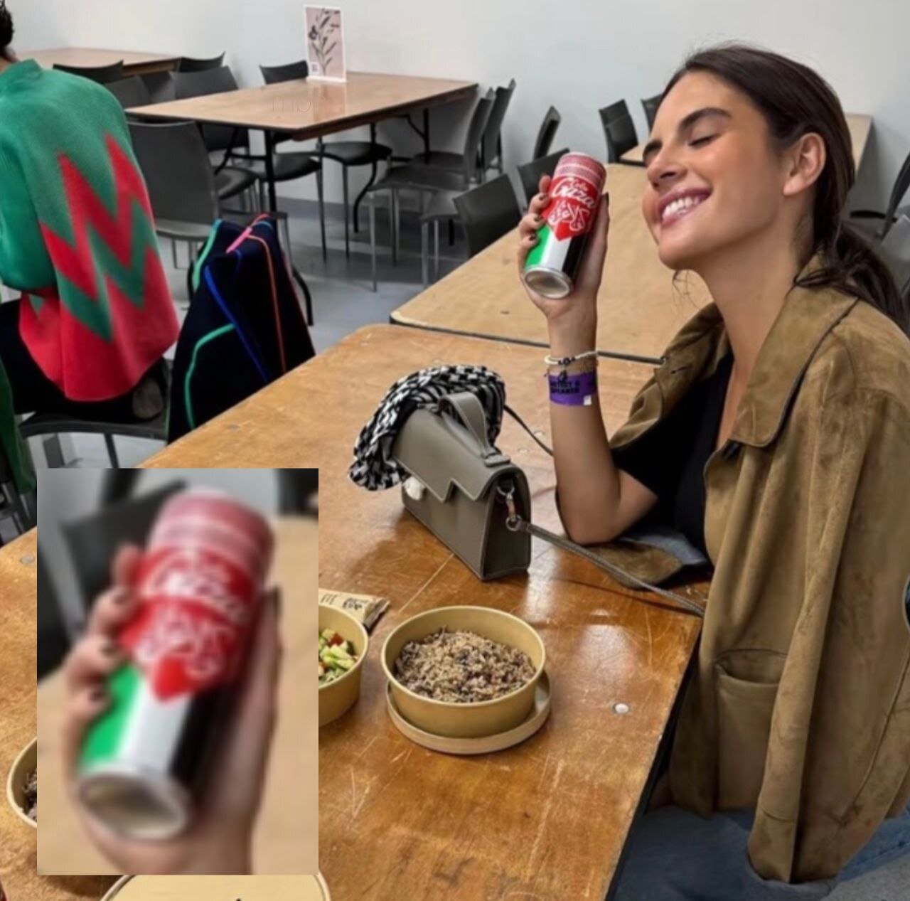 نوشابه فلسطینی در دستان دختر گواردیولا | عکس