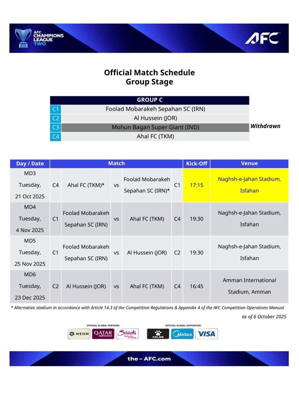 یک اتفاق عجیب برای باشگاه ایرانی در آسیا + عکس سپاهان