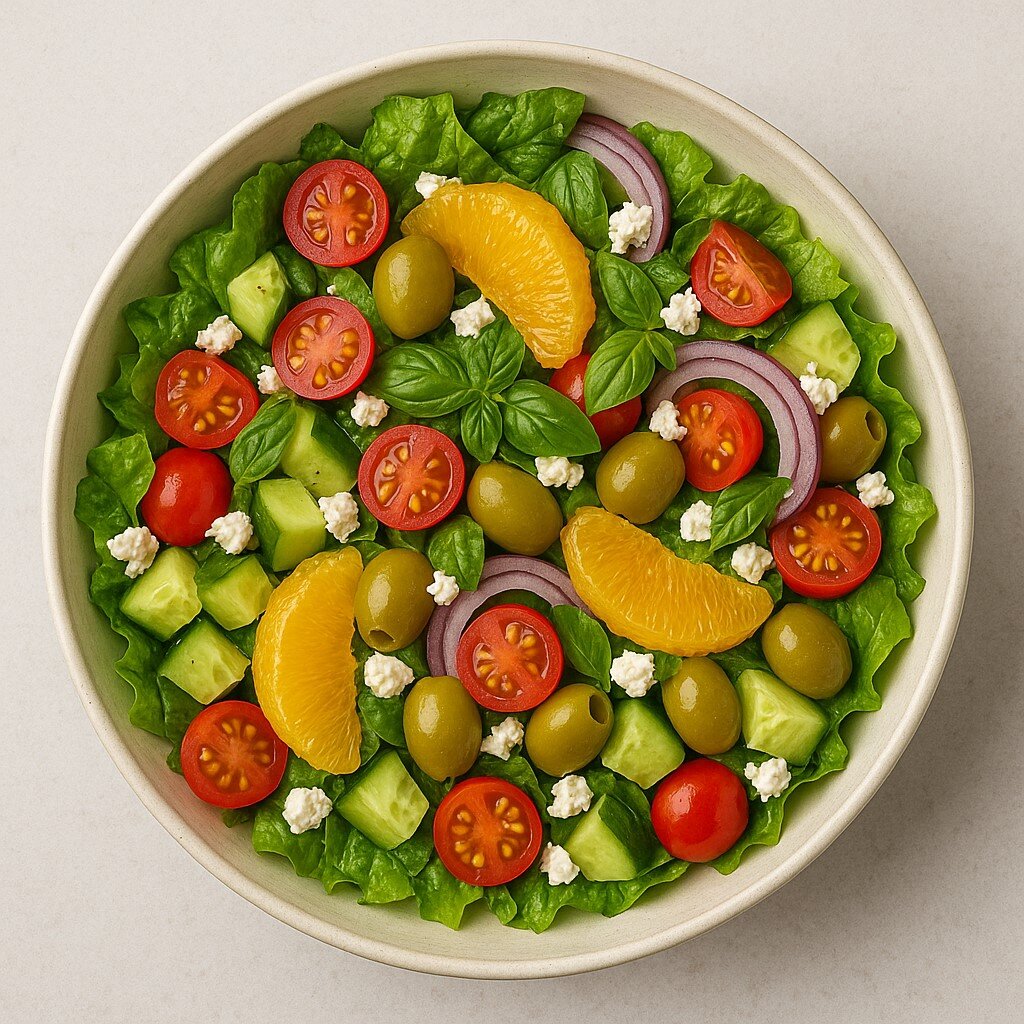 طرز تهیه سالاد سیسیلی اصل با سس مخصوص و سبزیجات تازه