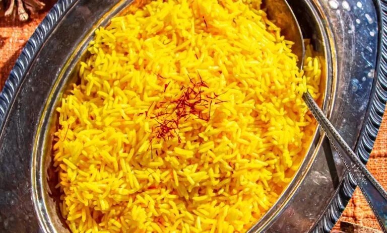 طرز تهیه برنج زعفرانی برنج زعفرانی