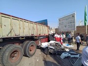 مرگ ۵ نفر از کارکنان بهداشت و درمان در تصادف مرگبار | برخورد هولناک پژو و کامیون + ویدئو