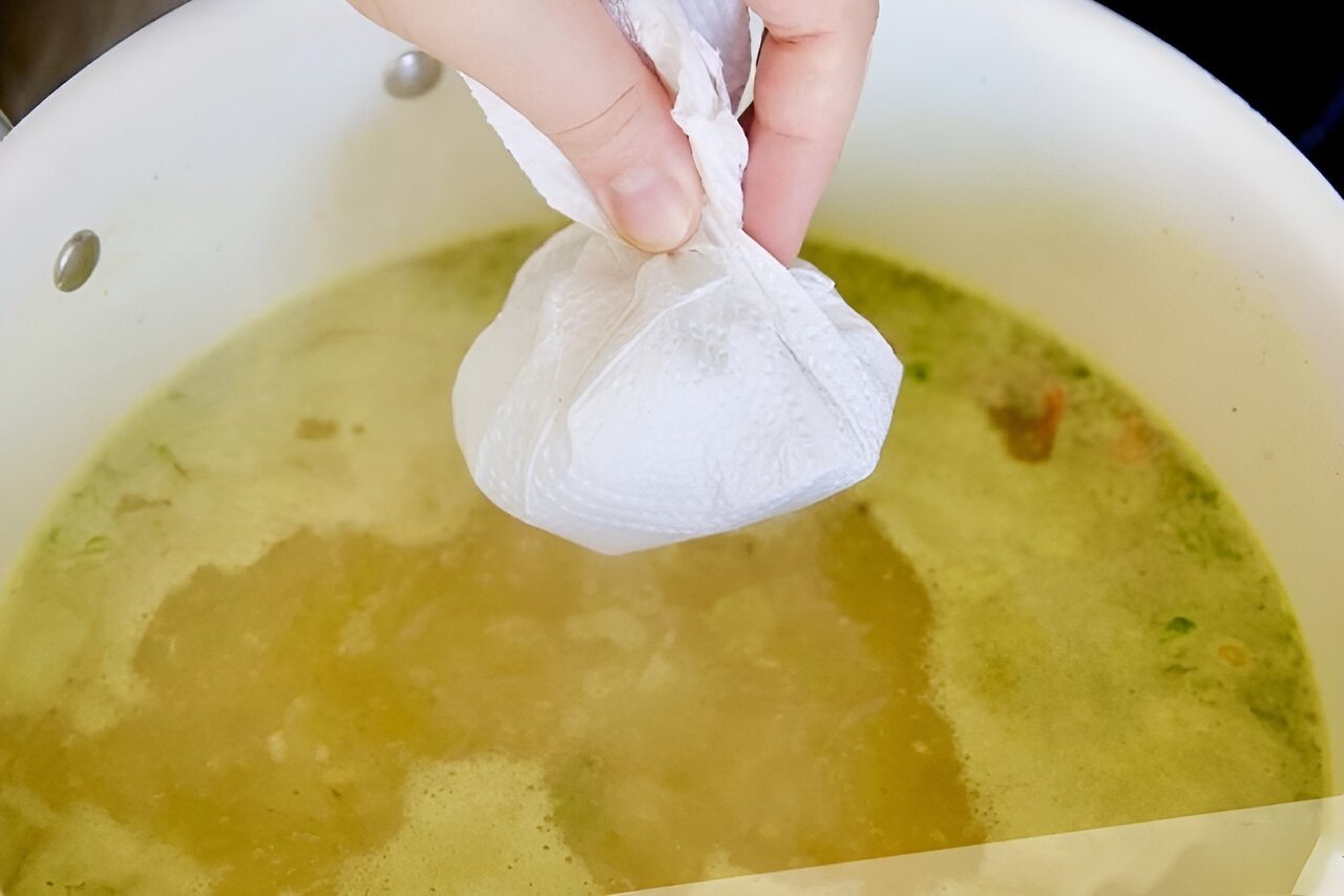 گرفتن روغن اضافی غذا با یخ ؛‌ یک ترفند ساده