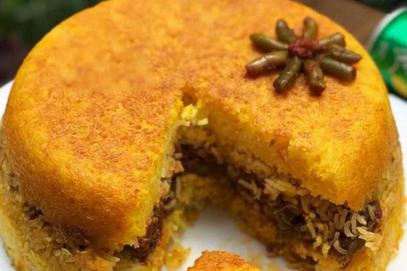 طرز تهیه لوبیا پلو با ته چین ؛ غذای خوشمزه پاییزی با عطر دارچین و زعفران لوبیا پلو