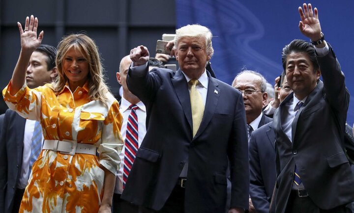 دیدار ترامپ و همسرش با نخست وزیر ژاپن