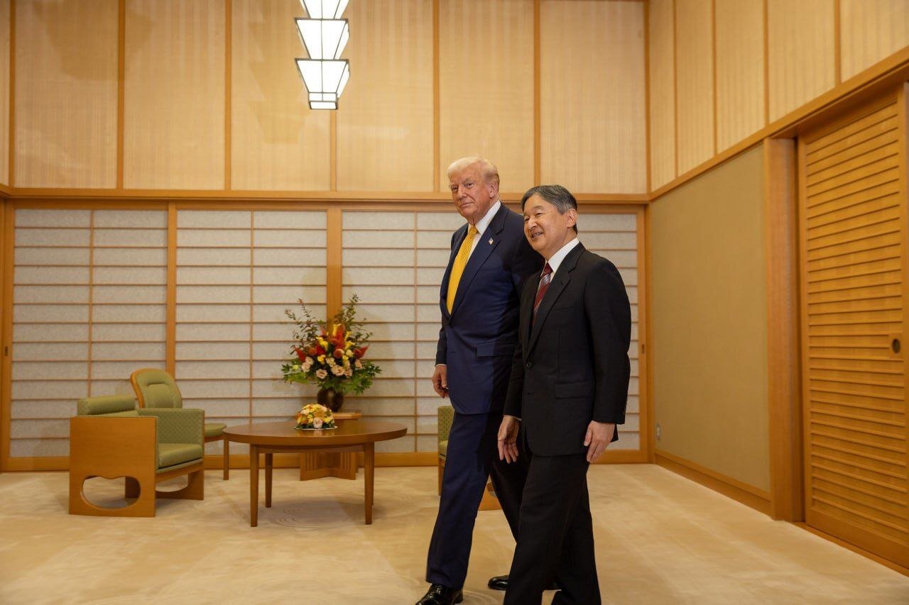 اولین تصاویر؛ ترامپ و امپراطور ژاپن در یک قاب