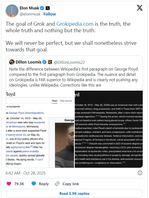 رونمایی ایلان ماسک از گروکی پدیا | رقیب ویکیپدیا رسما آغاز به کار کرد