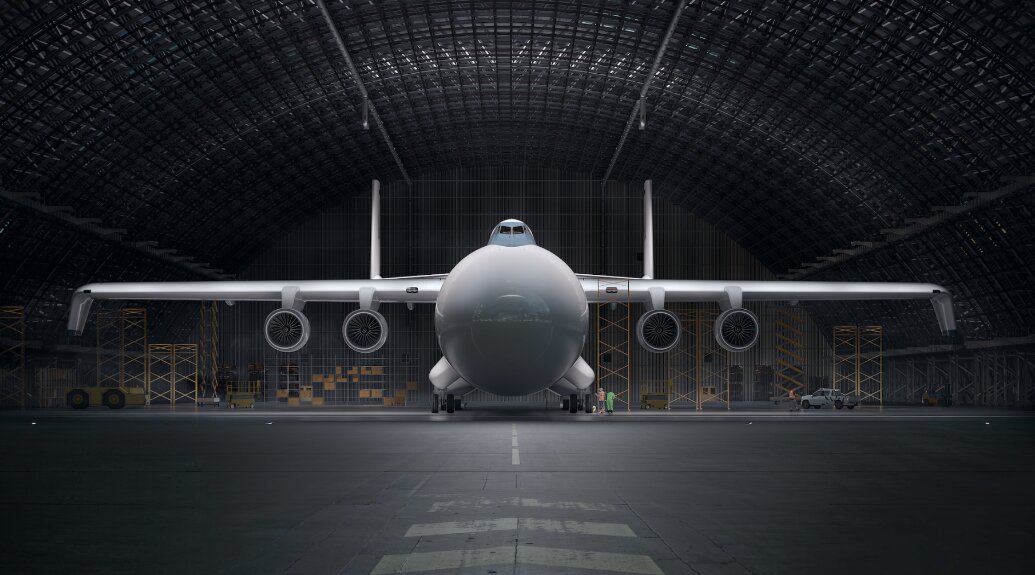 غول پرنده‌ در راه است | ساخت بزرگ‌ترین هواپیمای جهان برای حمل توربین‌های بادی و جنگنده‌ها | این هواپیما هم اندازه زمین فوتبال است