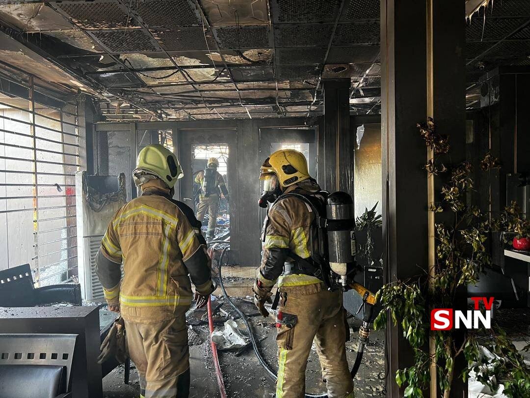 رستوران دود شد؛ تصاویری از آتش سوزی مهیب یک رستوران در تهران