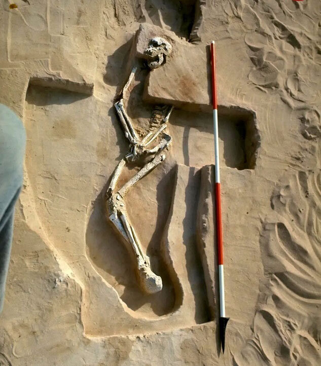 اسکلت ۴۰ هزار ساله‌ در کنار دریاچه باستانی | عکس