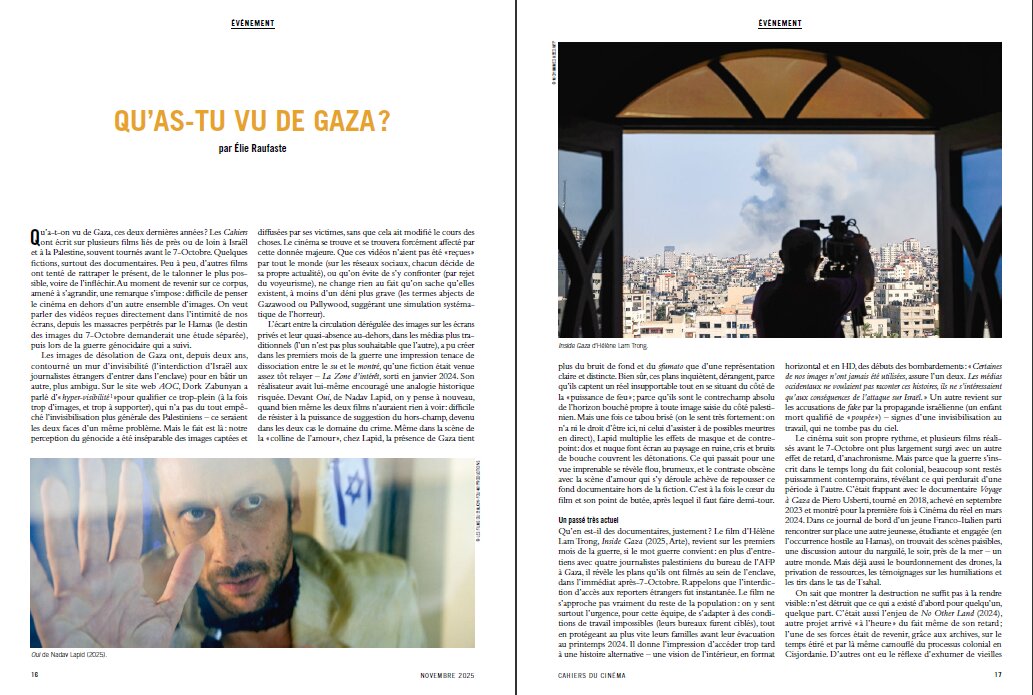 انتشار شماره جدید نشریه معتبر «کایه دو سینما» با پرونده‌ای درباره غزه و سینما