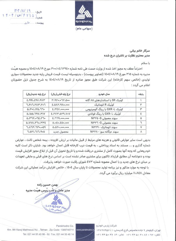 این خودرو ایرانی بیش از ۱۰۰ میلیون تومان گران شد | قیمت جدید کوئیک و سهند اعلام شد