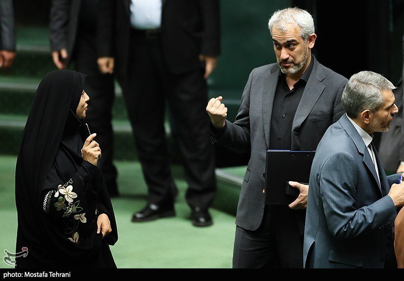 حرکت عجیب وزیر اقتصاد در مجلس با مشت دستش + عکس