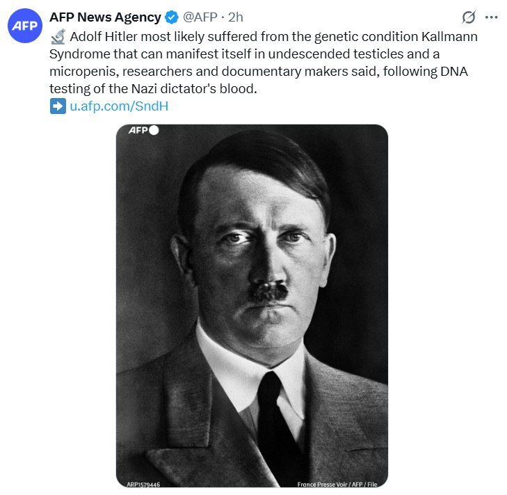 دلیل صمیمی نشدن هیتلر با زنان! | کشف بیماری جدید از بقایای دیکتاتور بزرگ