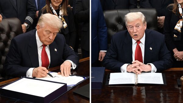 تاکتیک‌های ترامپ برای پنهان کردن نقص دستش + عکس