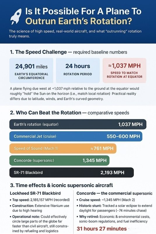 اگر سرعت هواپیما از سرعت چرخش زمین بیشتر باشد، چه میشود؟
