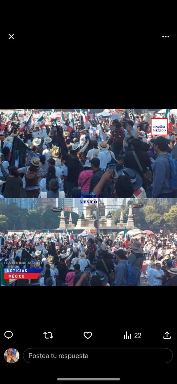 اولین تصاویر از وضعیت اطراف کاخ شینباوم + ویدئو | حضور هزاران مکزیکی خشمگین و تلاش برای ورود به کاخ