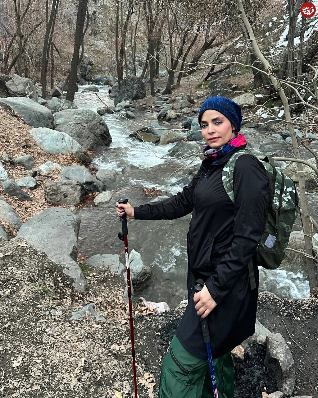 خانم بازیگر در حال کوهنوردی با پسرش؛ سال ۱۴۰۲ | تصاویر