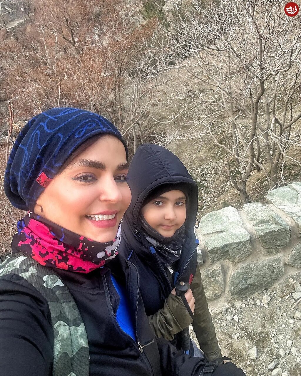 خانم بازیگر در حال کوهنوردی با پسرش؛ سال ۱۴۰۲ | تصاویر