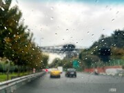 لحظه بارش باران در تهران؛ هم اکنون