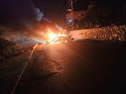 این خودرو متلاشی شد + ویدئو | وضعیت محل حادثه بعد از حمله پهپادی