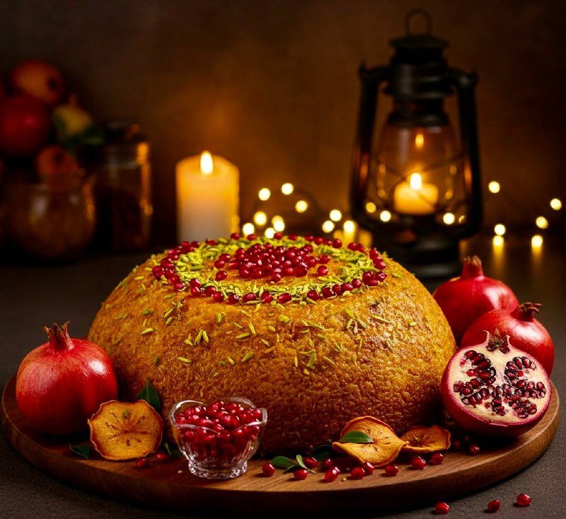 تهچین مرغ و انار ؛ قرمزِ اصیل شب چله