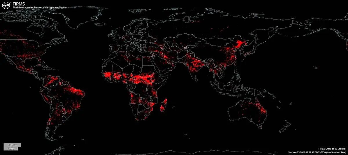 ببینید چه بر سر الیت آمد؛ تصاویر ماهواره‌ای از منطقه آتش‌سوزی در چالوس