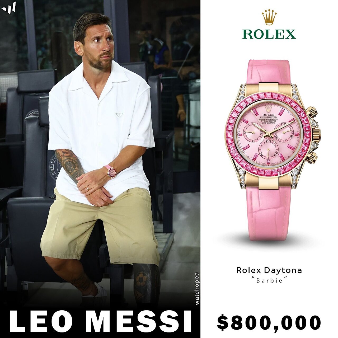 ساعت ۹۲ میلیارد تومانی لیونل مسی با یک رنگ خاص! + عکس