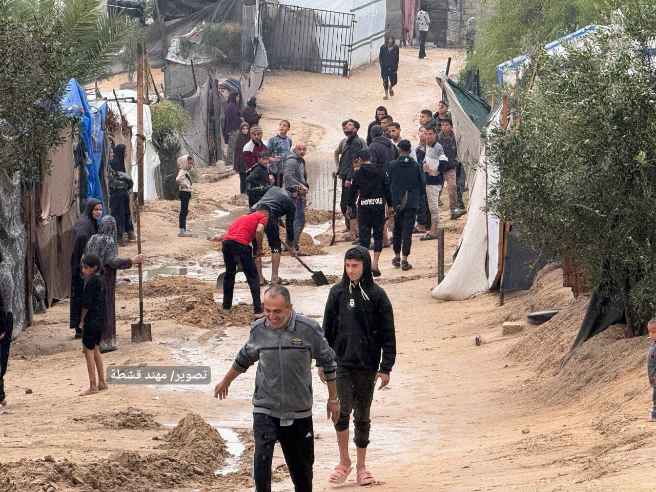 سیلاب در غزه  | تصاویری از وضعیت آوارگان