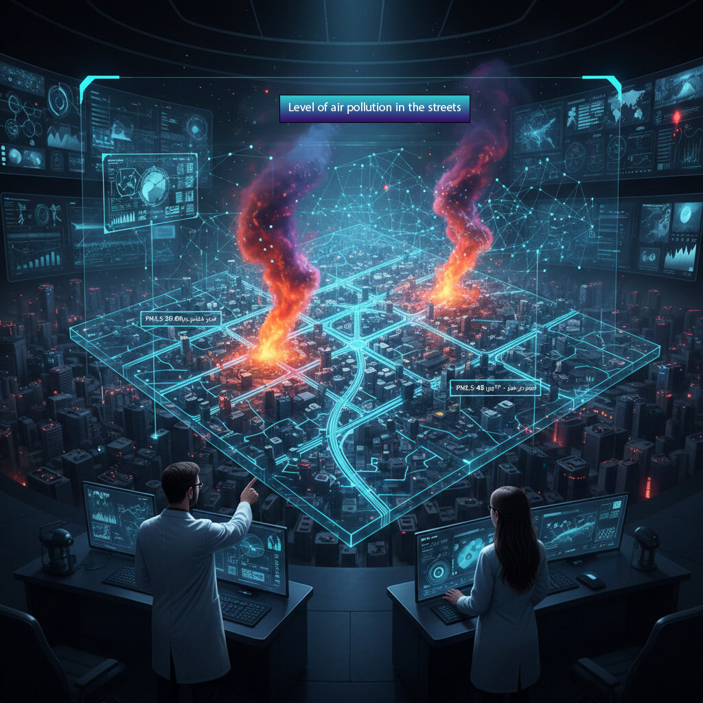 اطلاعات آلودگی هوای خیابان خود را به دست آورید | راه نجات تهران از خفگی با هوش مصنوعی