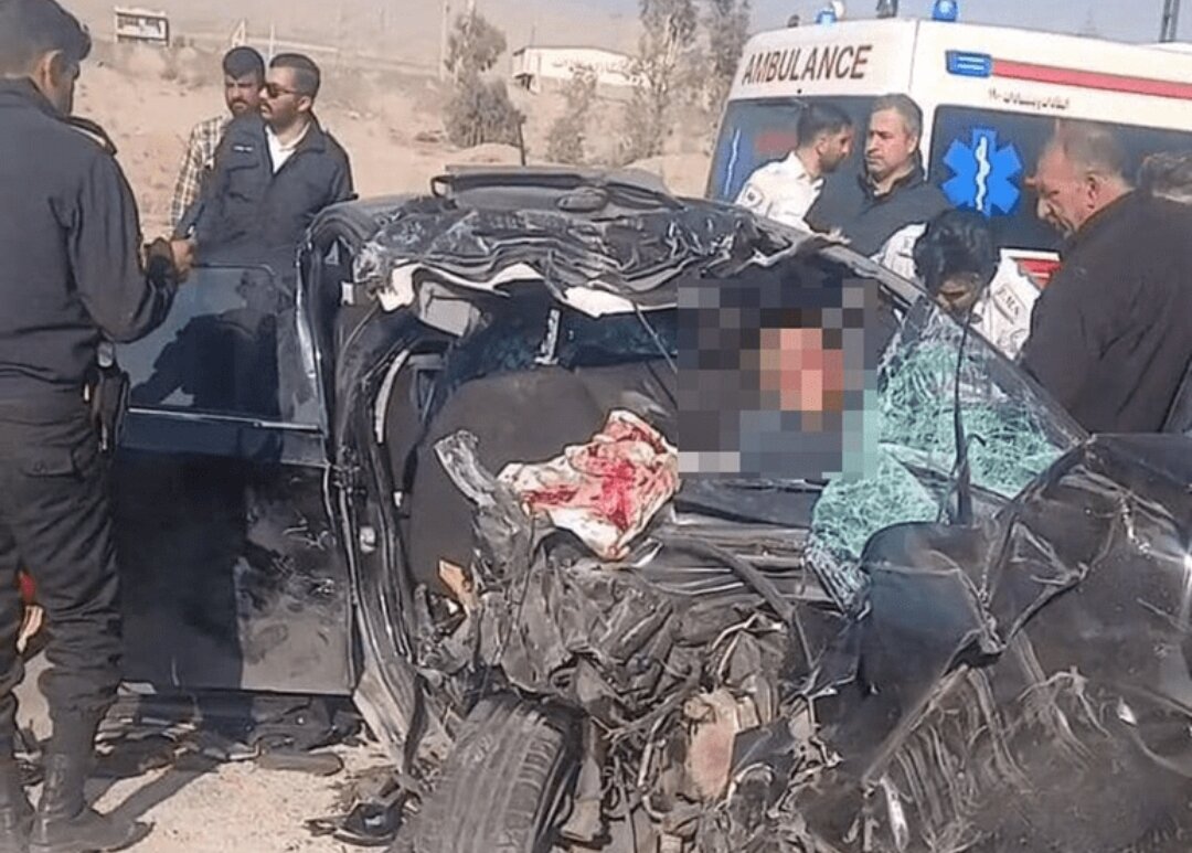 انتشار تصاویر تلخ از تصادف خودروی خانواده سقاب اصفهانی | ببینید خودروی تارا به چه روزی افتاده است
