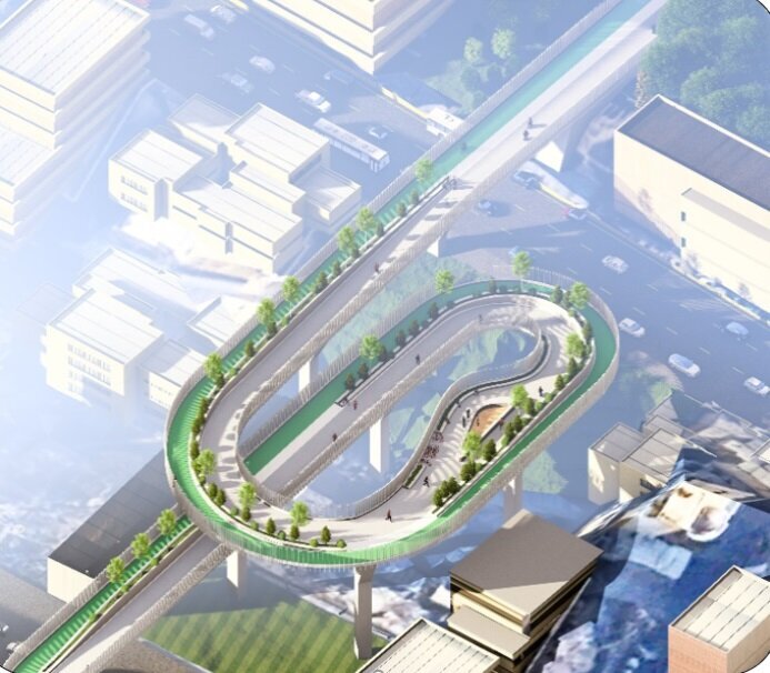 ایجاد مسیر طبیعت بر فراز خیابان ولیعصر و بوستان گنجوی