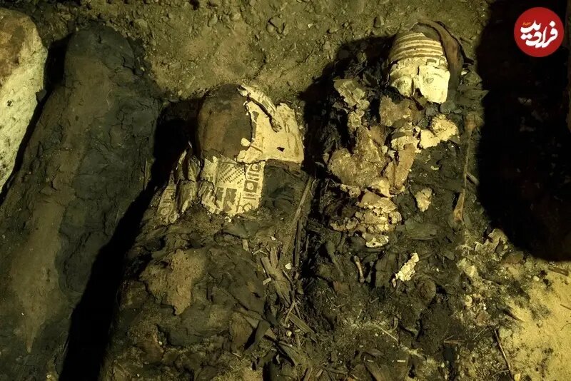 کشف یک قبر خانوادگی بزرگ با ۵۰ جسد مومیایی شده | تصاویر