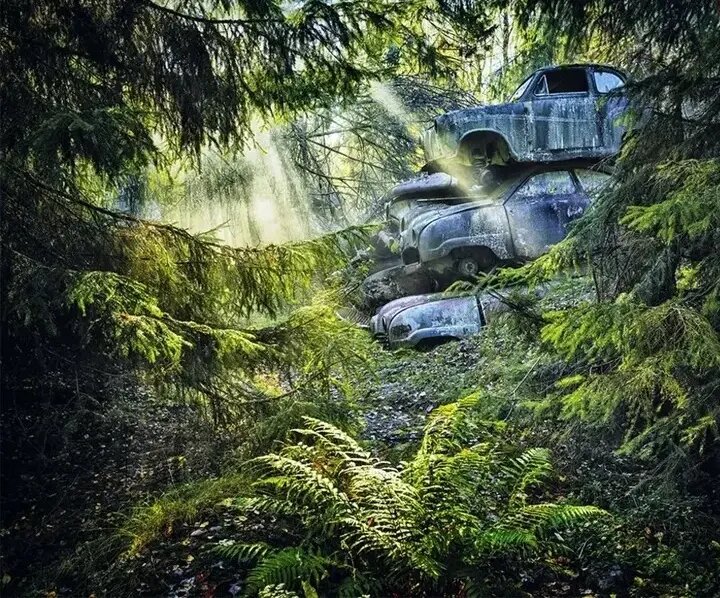زیبایی وهم‌انگیز خودروهایی که با طبیعت یکی شده‌اند | عکس