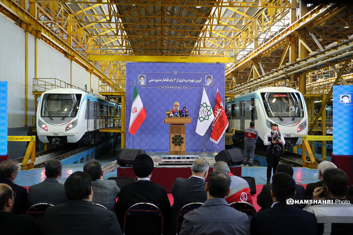 آیین بهره برداری از دو رام قطار مترو ملی