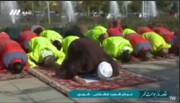 پخش زنده تصاویری از اقامه نماز جماعت پاکبانان تهرانی | ویدئو