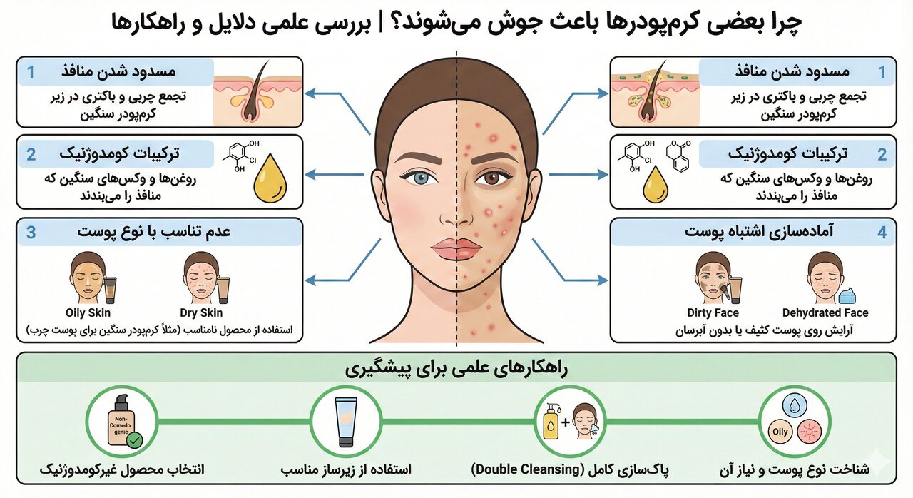 چرا بعضی کرم‌پودرها باعث جوش می‌شوند