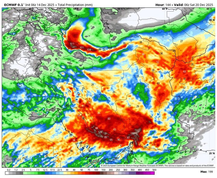 بارش برف و باران در تمام ایران به جز این ۲ استان | صدور هشدار قرمز و نارنجی هواشناسی با ورود سامانه قوی بارندگی به کشور